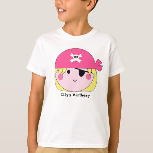 T-shirt Chemise rose mignonne de coutume de pirate de KRW