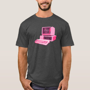 T-shirt Chemise rose rétro ordinateur 1981