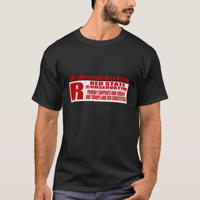 T-shirt Chemise rouge de conservateur d'état (Devant)