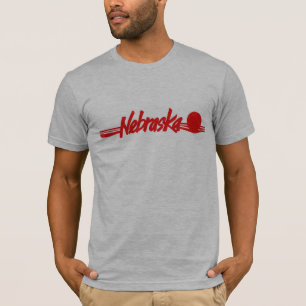 T-shirt Chemise rouge de coucher du soleil du Nébraska