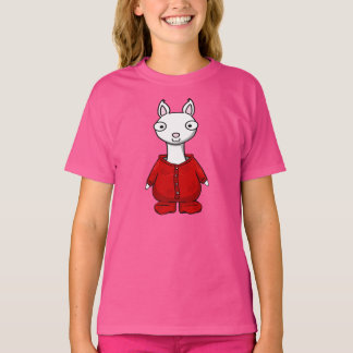 T-shirt chemise rouge de pyjama de lama rouge de pyjama de