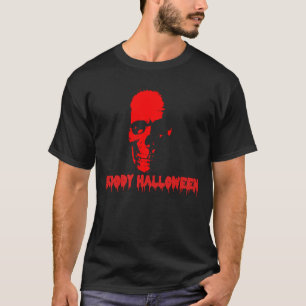 T-shirt Chemise rouge effrayante de Halloween de crâne