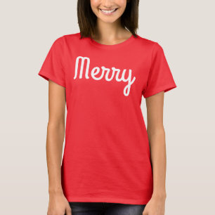 T-shirt Chemise rouge joyeuse simple moderne rétro minimal