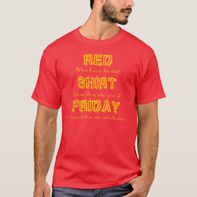 T-shirt Chemise rouge vendredi (Devant)