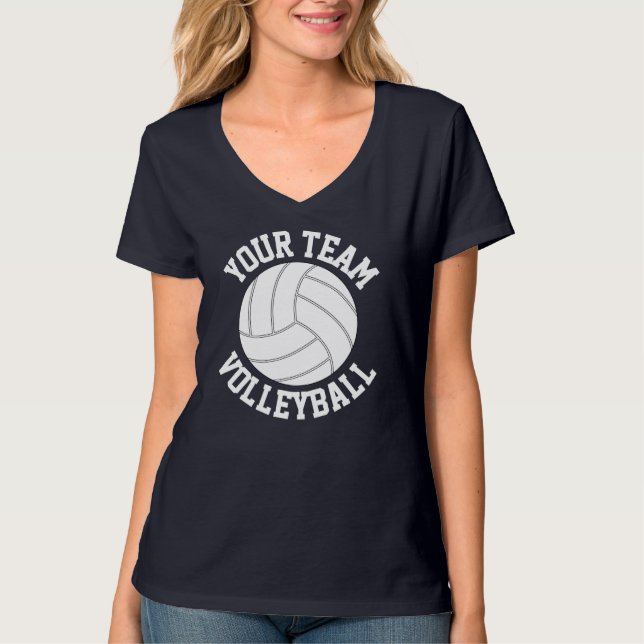 T-shirt Chemise Royal Blue & White de volley-ball féminin (Devant)