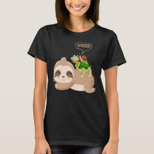 T-shirt Chemise S Lazy Sert Serge Tortue Fente Piggyback