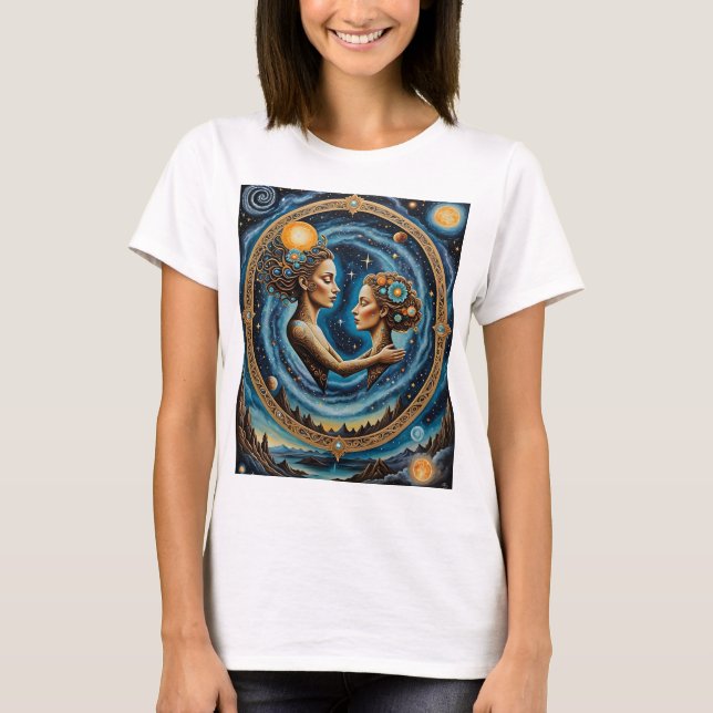 T-shirt Chemise sacrée de la déesse miroir cosmique (Devant)