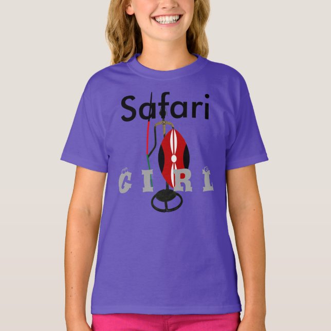 T-shirt Chemise Safari Blue Girl Hakuna Matata (Devant)