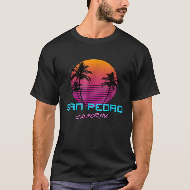 T-shirt Chemise San Pedro California Retro 80s (Devant)