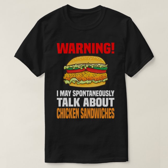T-shirt Chemise sandwich au poulet Drôle Parler de poulet  (Design devant)