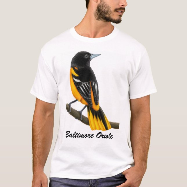 T-shirt Chemise sauvage d'oiseau de Baltimore Oriole (Devant)