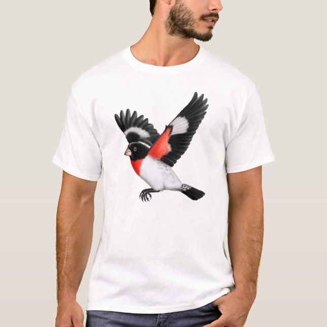 T-shirt Chemise sauvage d'oiseau de gros-bec rose de (Devant)