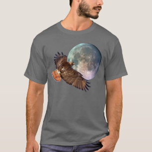 T-shirt Chemise sauvage Red Tail Hawk & Pleine lune