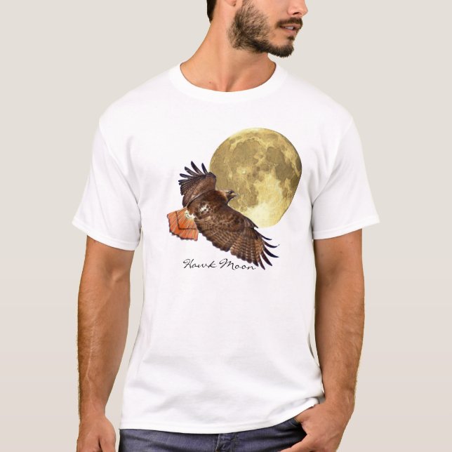 T-shirt Chemise sauvage Red Tail Hawk & Pleine lune (Devant)
