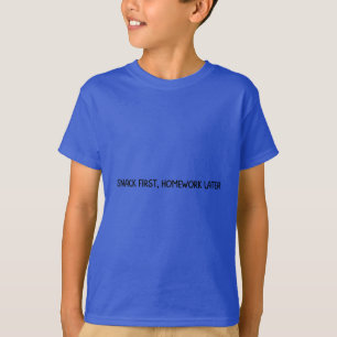 T-shirt Chemise scolaire drôle pour enfants Snack d'abord