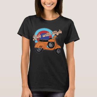 T-shirt Chemise scooter italienne | Ride de style vintage