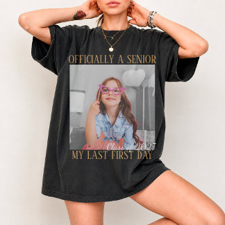 T-shirt Chemise senior personnalisée avec photo et année v