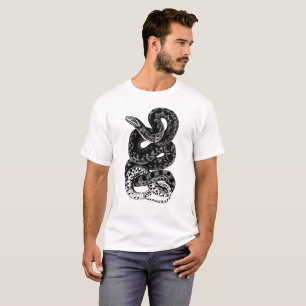 T-shirt Chemise serpent noir et blanc pour hommes