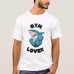 T-shirt Chemise Shark Gym Lover Graphique de fitness drô