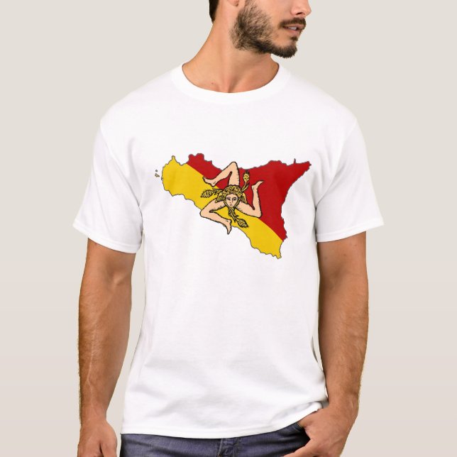 T-shirt Chemise sicilienne d'île de drapeau (Devant)