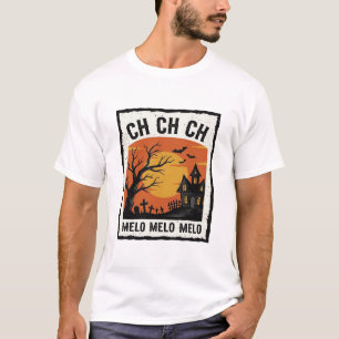 T-shirt Chemise silhouette d'arbre hanté Halloween vintage