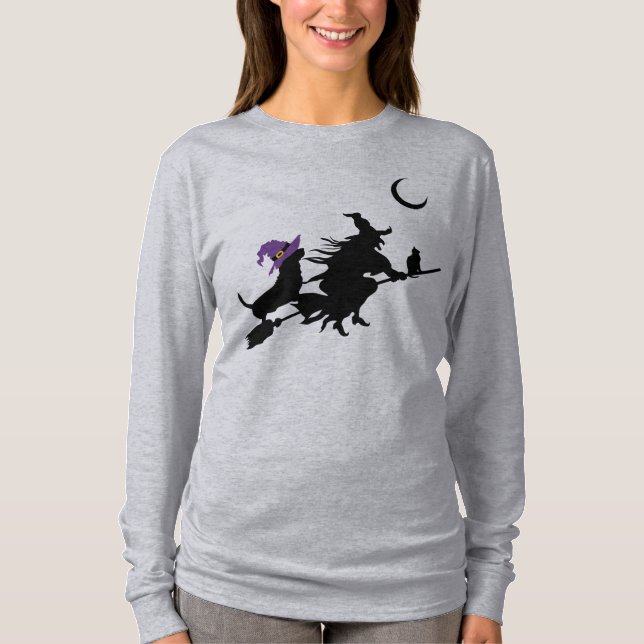 T-shirt Chemise Silhouette Halloween Unisex Basset (Devant)