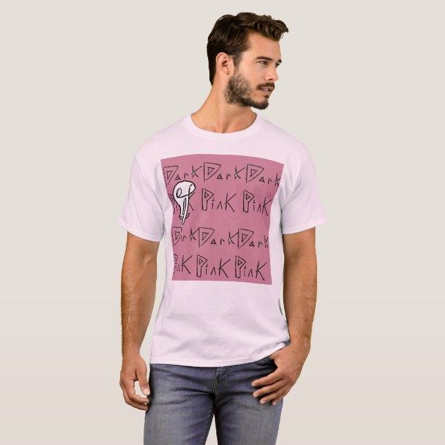 T-shirt Chemise simple de PE de rose foncé (Devant entier)