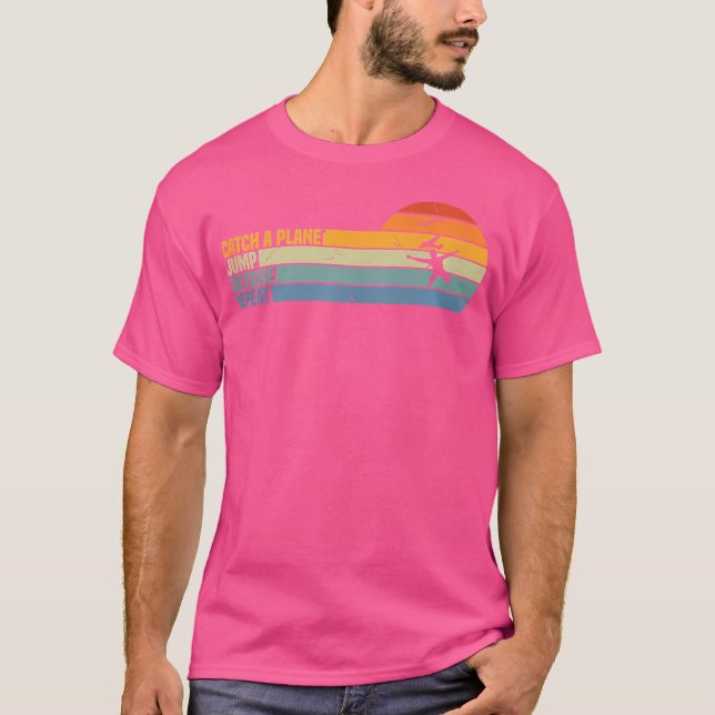 T-shirt Chemise Skydive Rétro Répéter Funny Skydiving Birt (Devant)