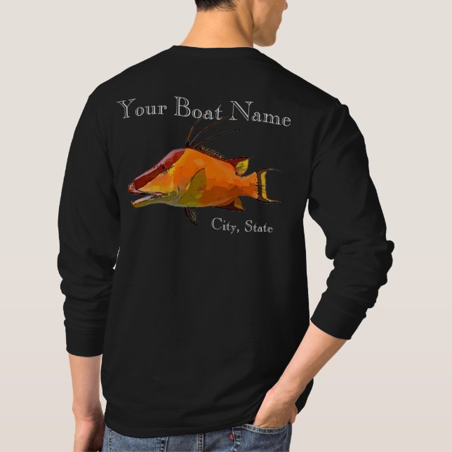 T-shirt Chemise Snapper de Hogfish avec votre nom de batea (Dos)