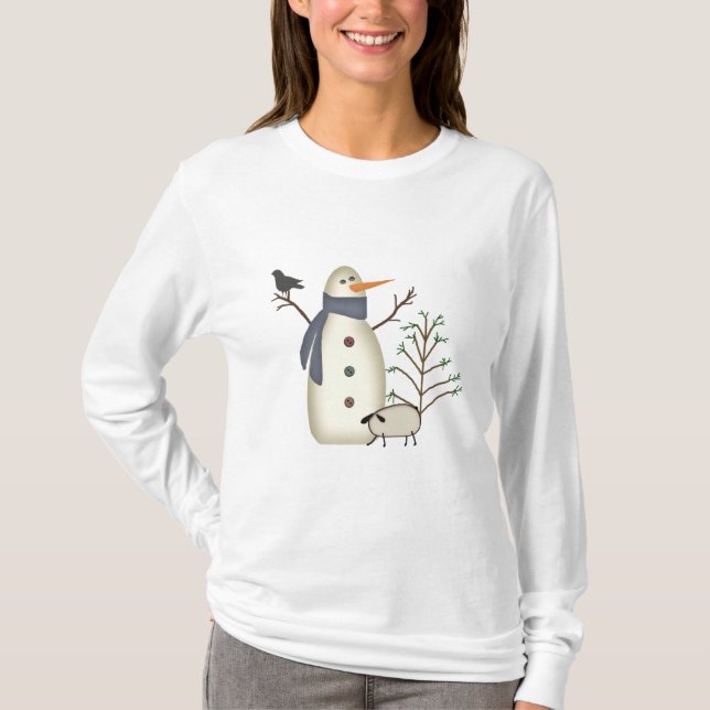 T-shirt Chemise Snowman Primitive Pays (Devant)