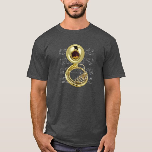 T-shirt Chemise (sombre) - Sousaphone - Choisissez votre c (Devant)