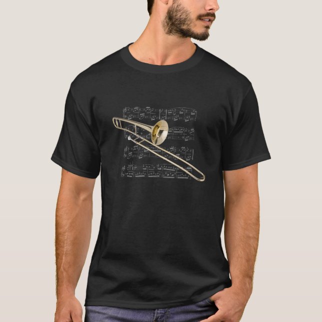 T-shirt Chemise (sombre) - Trombone (tenor) - Choisissez v (Devant)