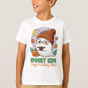 T-shirt Chemise Spooky Sips pour enfants et plaisir d'Hall
