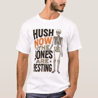 Chemise squelette drôle, gravure Halloween Hush No