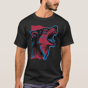 T-shirt Chemise Stay Wild Wolf – Loup néon Cyberpunk et Cr