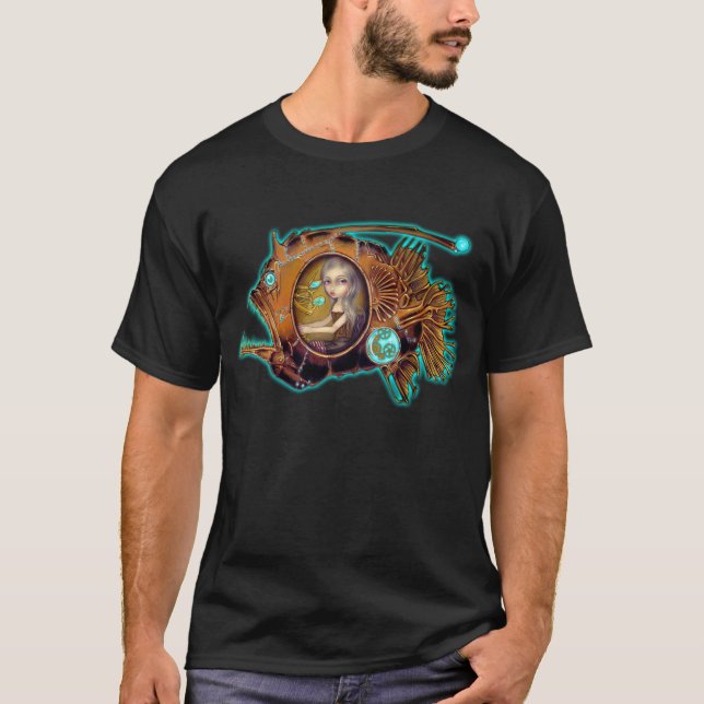 T-shirt Chemise submersible de steampunk de lotte de mer (Devant)