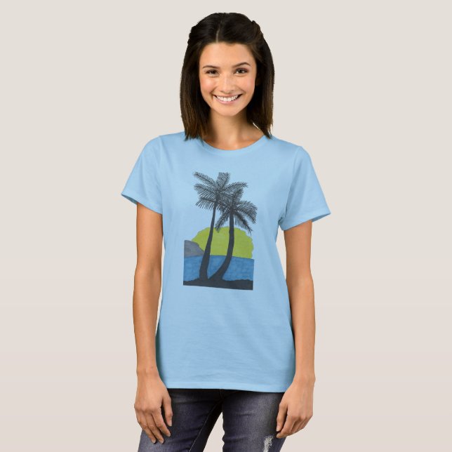 T-shirt Chemise Sunrise Palm Tree (Devant entier)