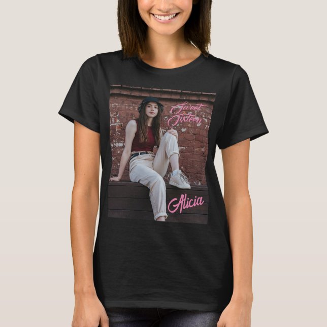 T-shirt Chemise sweet sixteen avec photo de nom personnali (Devant)