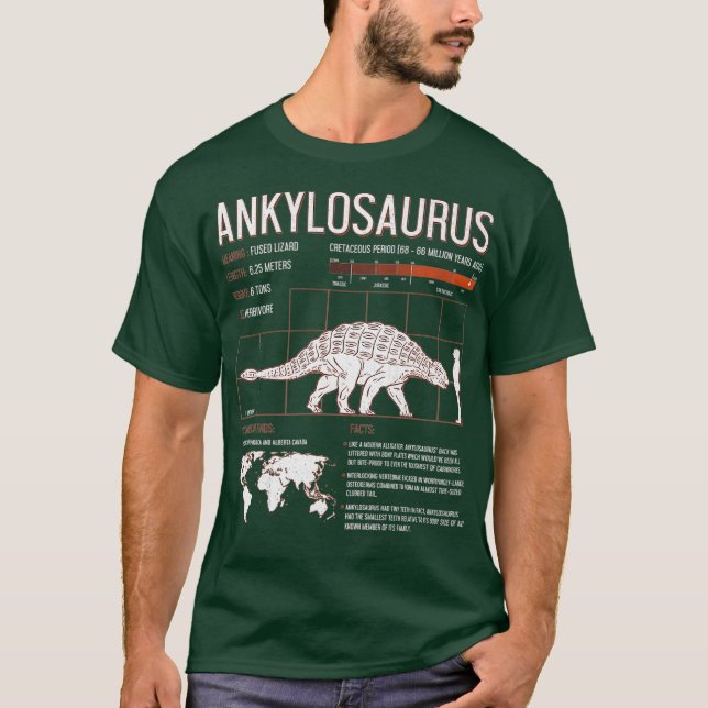 T-shirt Chemise T Ankylosaurus - Chemise Dinosaur pour enf (Devant)