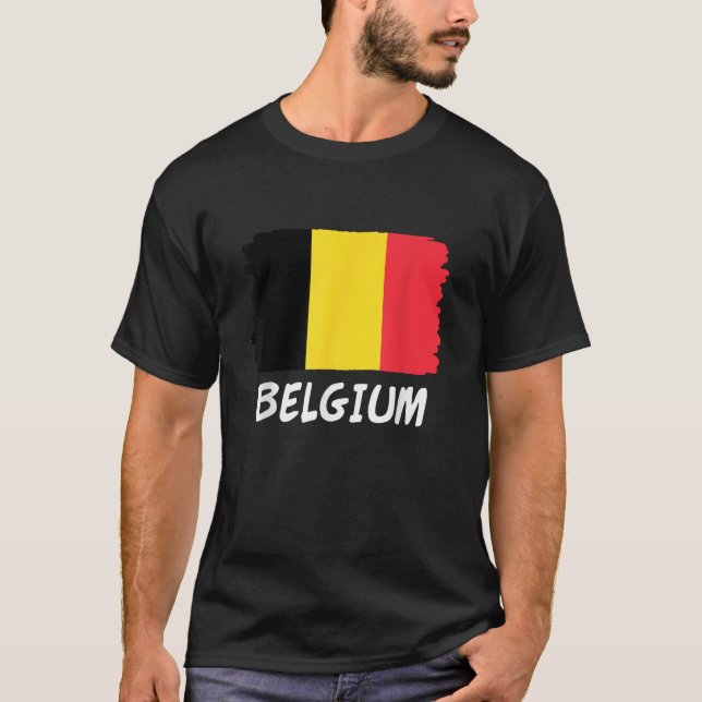 T-shirt Chemise T Drapeau Belgique (Devant)