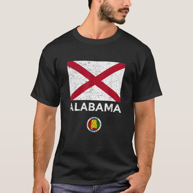 T-shirt Chemise T du drapeau de l'Etat de l'Alabama avec c (Devant)