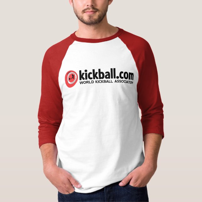 T-shirt Chemise T en coton à manches rouges 3/4 (Devant)
