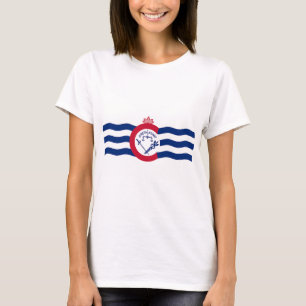 T-shirt Chemise T Femmes avec Drapeau de Cincinnati, Ohio