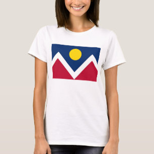 T-shirt Chemise T Femmes avec Drapeau de Denver, Etat du C