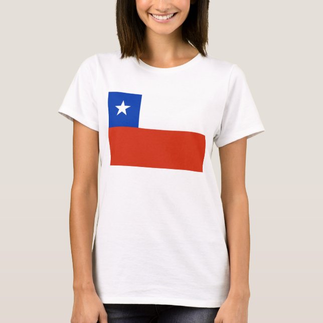 T-shirt Chemise T Femmes avec Drapeau du Chili (Devant)