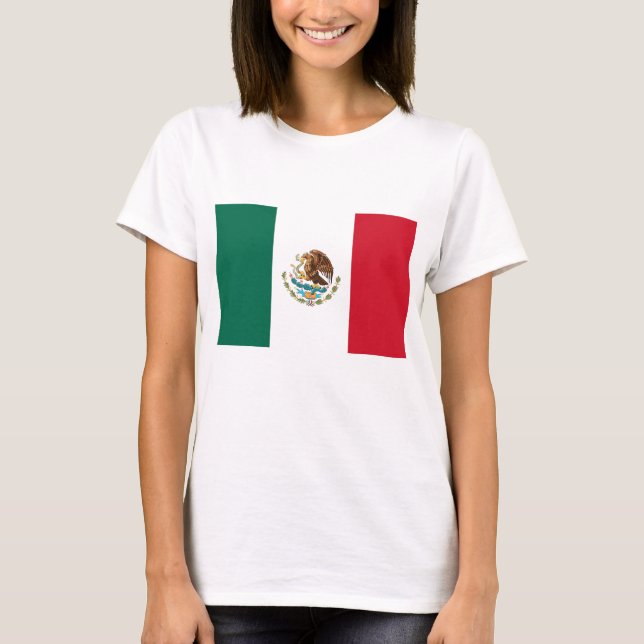 T-shirt Chemise T pour femmes avec le drapeau du Mexique (Devant)