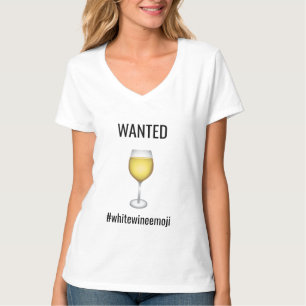 T-shirt Chemise T Recherchée Emoji Vin Blanc