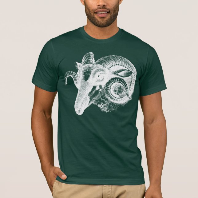 T-shirt Chemise T Tête de mouton de Ram antique (Devant)