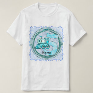 T-shirt Chemise T Train Bleu Numéro 5
