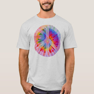 T-shirt Chemise teinte par cravate de signe de paix